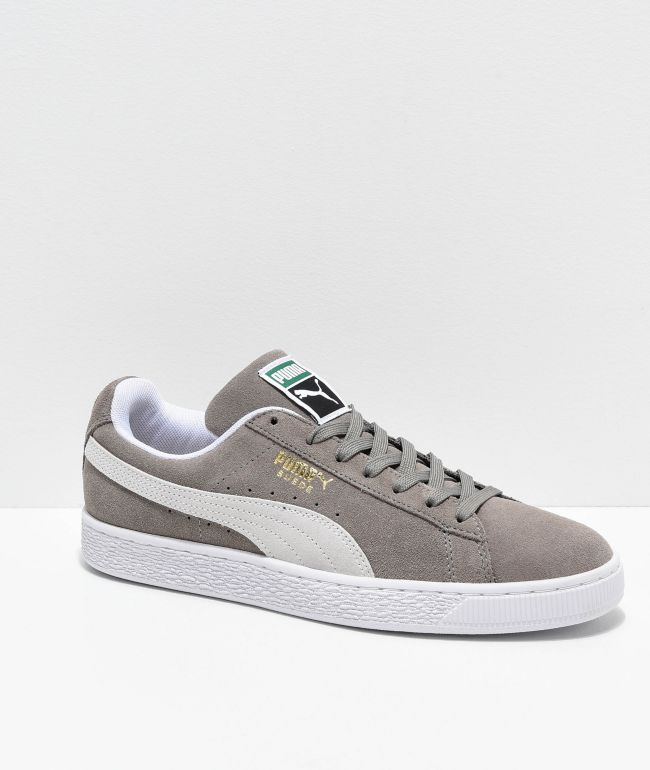 puma grey suede sneakers